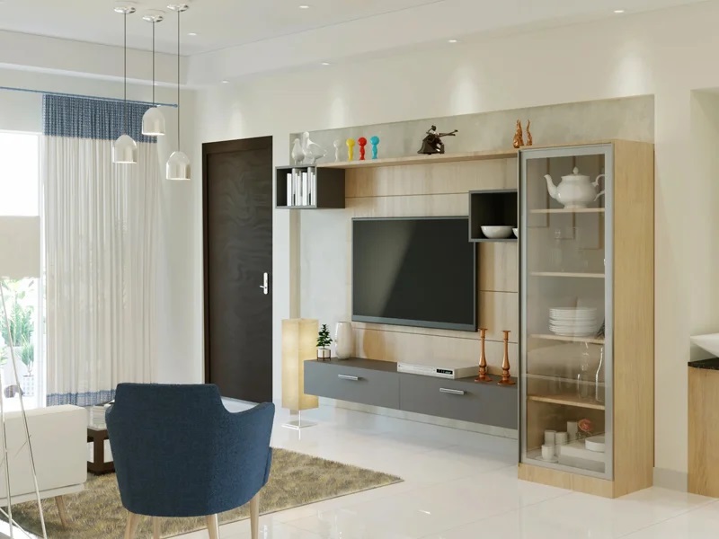 Full Length TV Entertainment Unit with Tall Unit