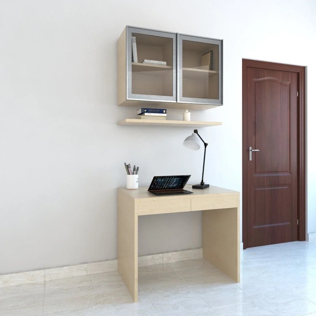 Study Table with Glass Cabinet