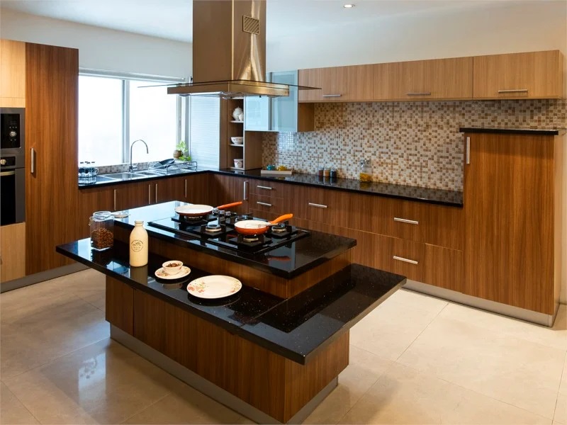 Woody Touch Island Modular Kitchen