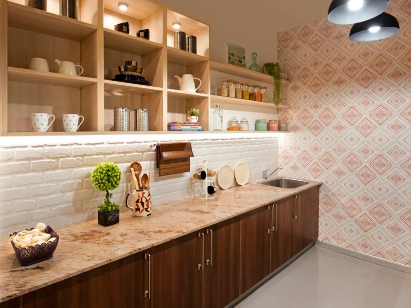 Modern Farmhouse Straight Modular Kitchen